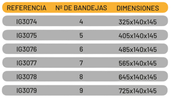 Medidas rack verticales con cierre de seguridad 133x133x75